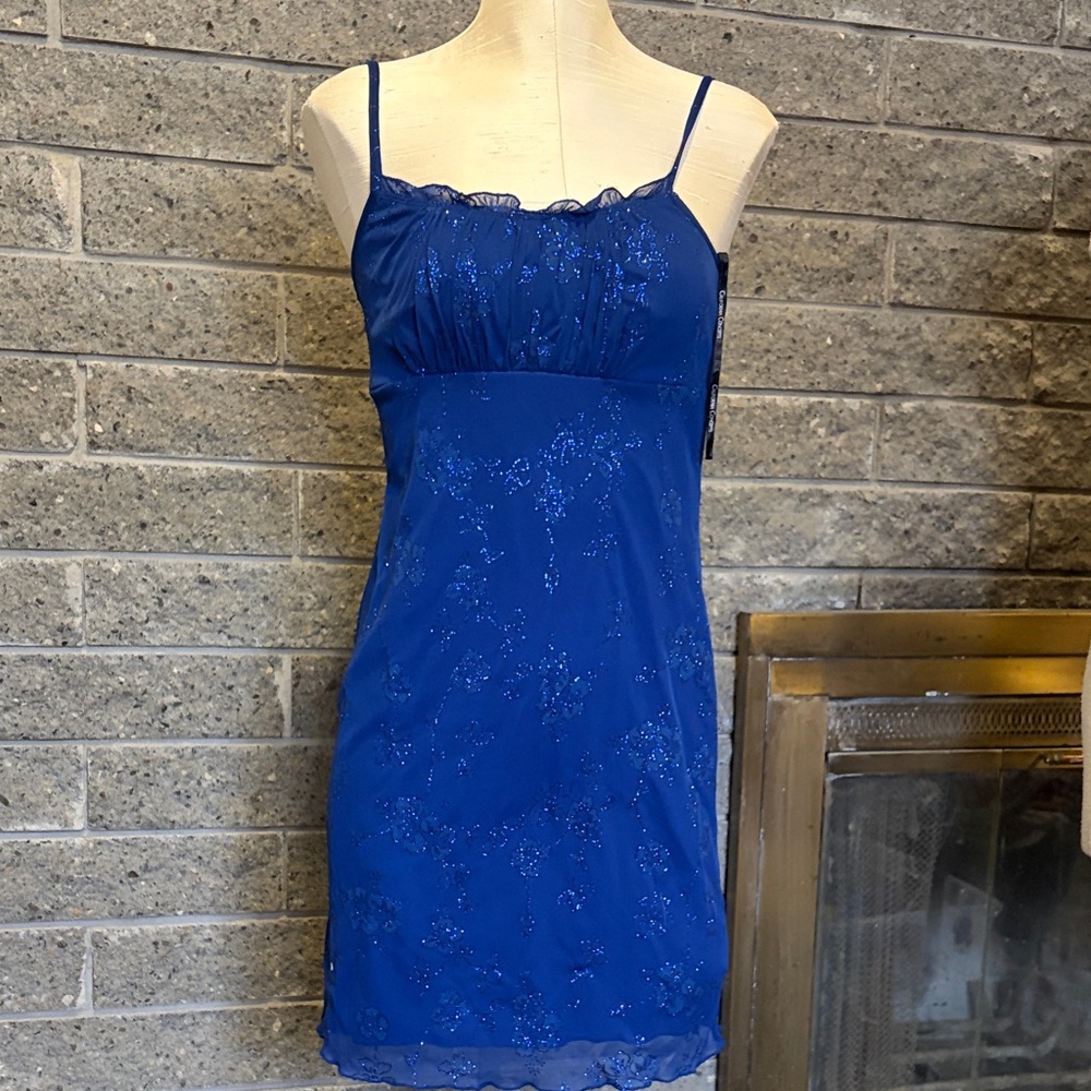 Vintage California Concepts Elegant Blue Mini Dress